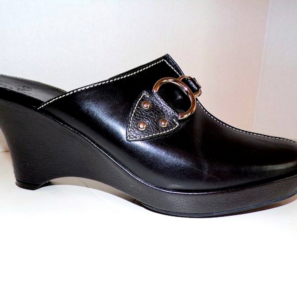 Cole Haan Black Slide-on Mule Wedges